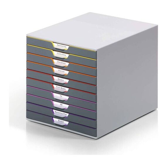 Durable VARICOLOR 10 Drawer Box 10 Drawers A4 Grey