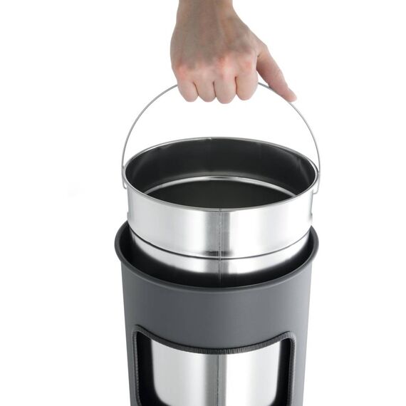 Durable Ash and Waste Bin 17 L Silver