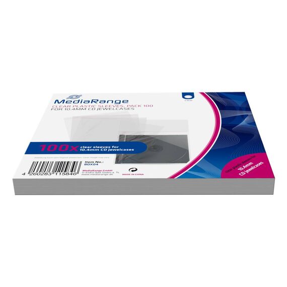 MediaRange BOX04 Transparent CD Case Outer Sleeves 100 Pack