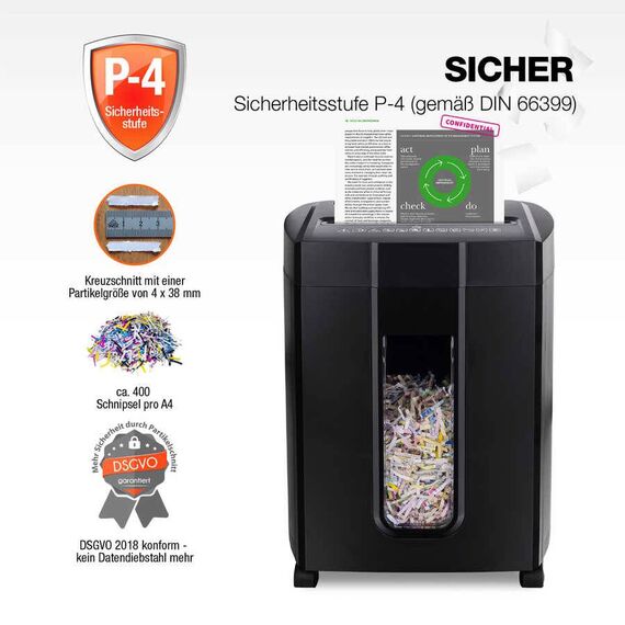 Peach PS500-70OP P-4 Cross-Cut Shredder 18L