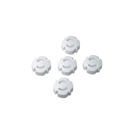 Olympia KS 6 White Schuko Socket Safety Covers, 5 Pack