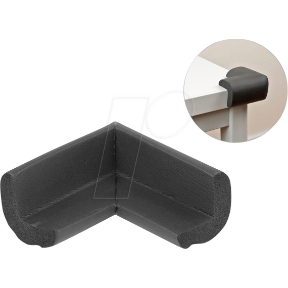 Delock 18398 Black Self-Adhesive Foam Corner Protector