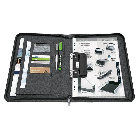 WEDO COLLEGE A4 Zip Ring Binder, 2-Ring 30 mm, Grey