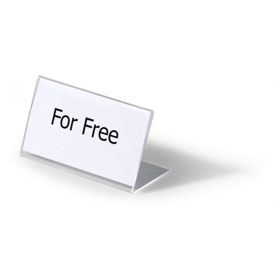 DURABLE Table Name Holder 52 × 100 mm Acrylic, 10-Pack
