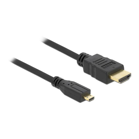 Delock HDMI-A to Micro HDMI-D Cable 1 m, HEC