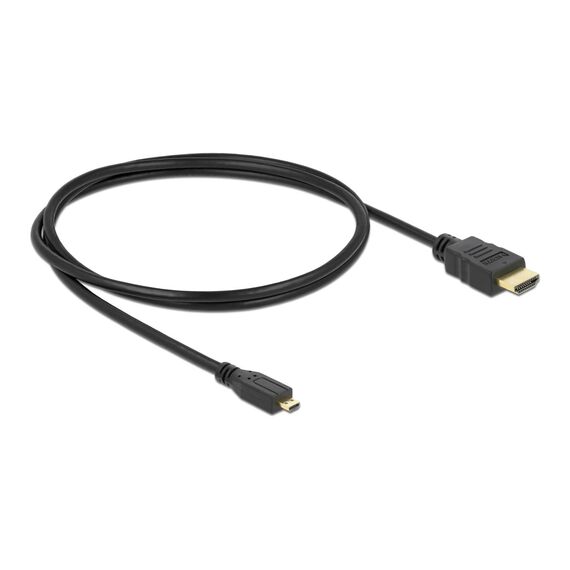 Delock HDMI-A to Micro HDMI-D Cable 1 m, HEC