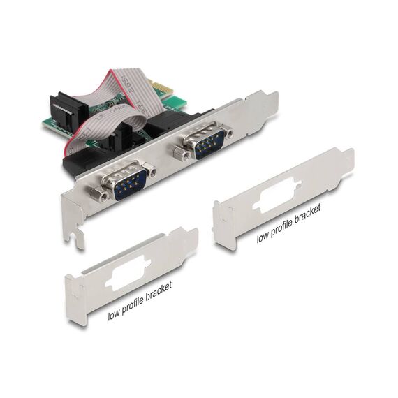Delock PCIe x1 Card 2 x Serial RS-232, Low Profile