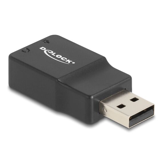 Delock USB-A Sound Card, 2 x 3.5 mm Jack, Black