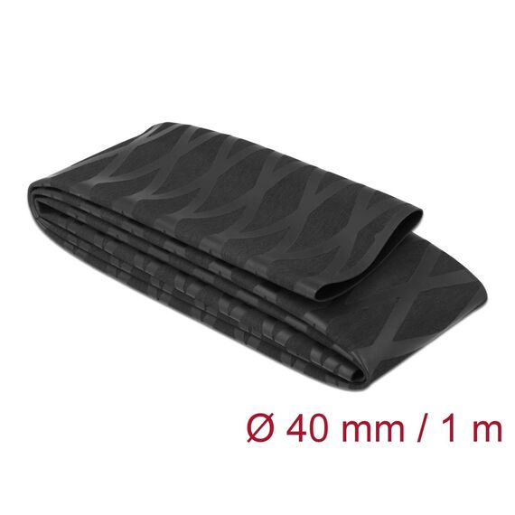 Delock Non-Slip Heat Shrink Tube 40 mm x 1 m, Black