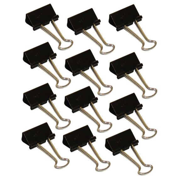 WEDO Foldback Clips 25 mm, 12-pack, black