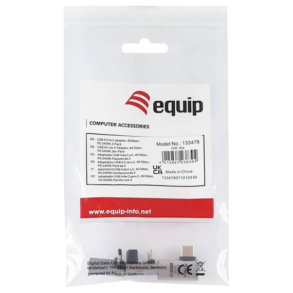 Equip 133478 USB4 Angled USB-C Adapters 3-Pack 40Gbps