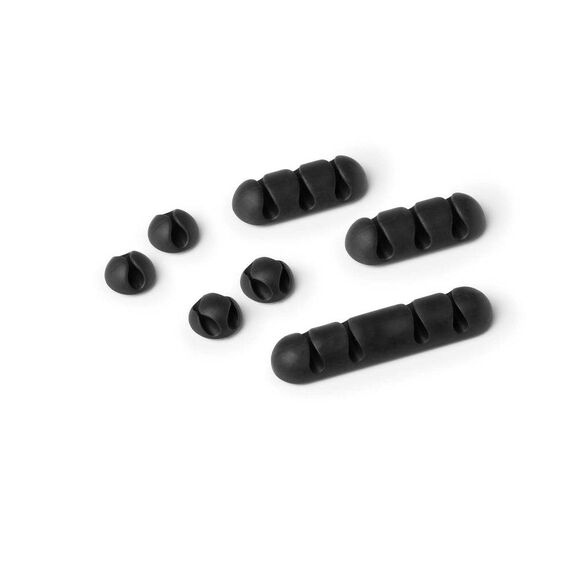 DURABLE CAVOLINE CLIP MIX Cable Clips, Set of 7, Graphite