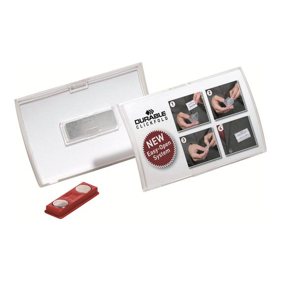 DURABLE CLICK FOLD Magnetic Name Badge 40x75, 10-Pack