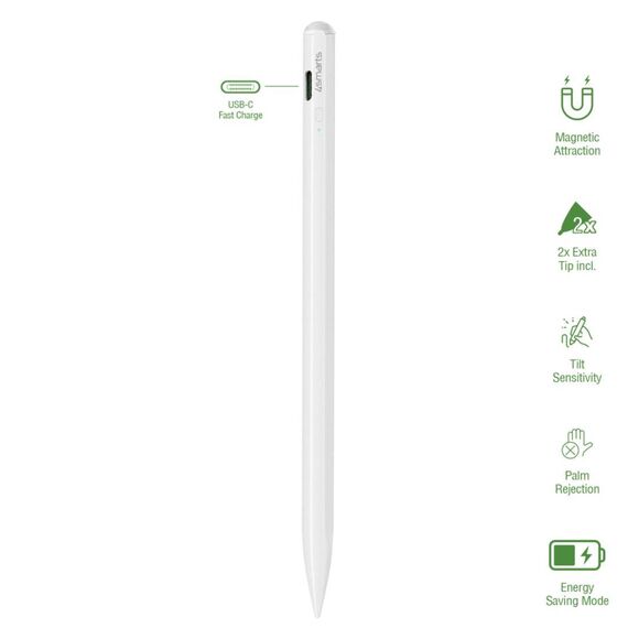 4smarts Pencil Pro 3 Active iPad Stylus White USB-C