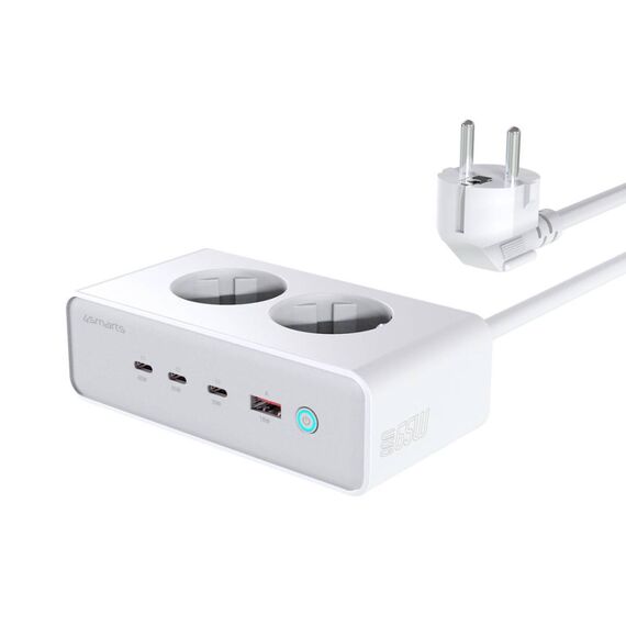 4smarts Desk GaN 65W Desktop Charger White Silver Type F