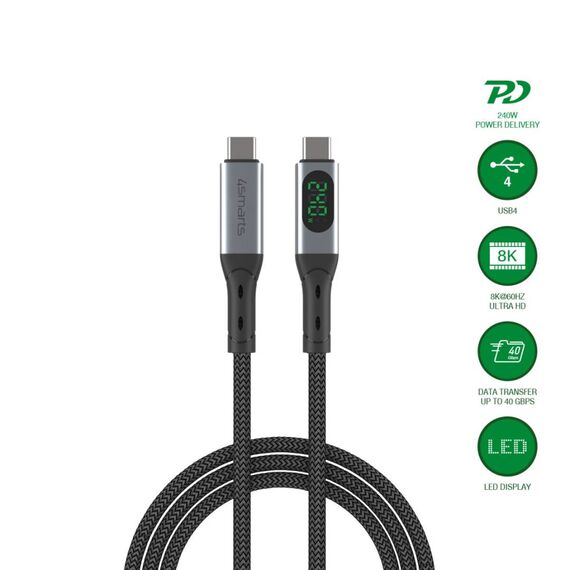 4smarts DigitCord Enterprise USB4 USB-C Cable 1.5m Black