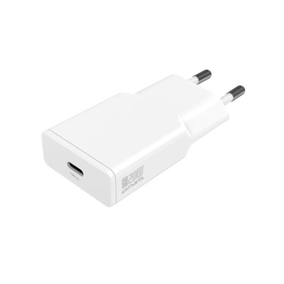 4smarts PDPlug Slim 20W GaN USB-C Charger White EU Plug