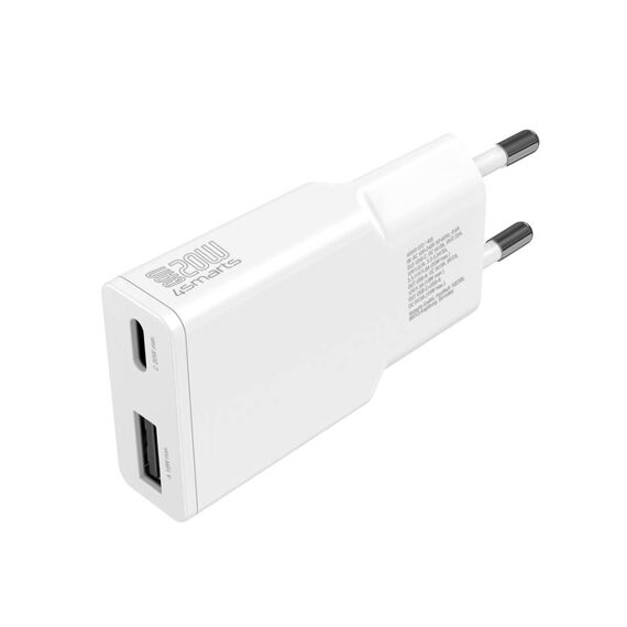 4smarts PDPlug Slim Duos 20W Charger and 1.5 m Cable White