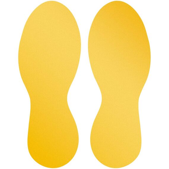 DURABLE 104704 Yellow Removable Footprint Floor Markers Five Pairs