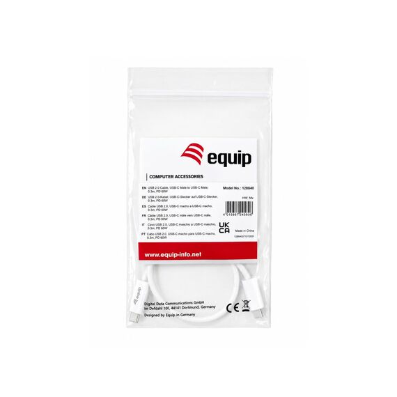 Equip 128840 white 0.3 m USB-C to USB-C USB 2.0 cable