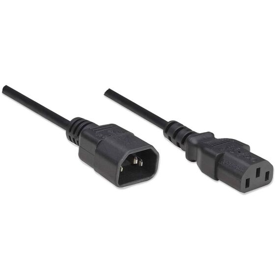 Manhattan C14 to C13 Power Extension Cable 1.8 m Black