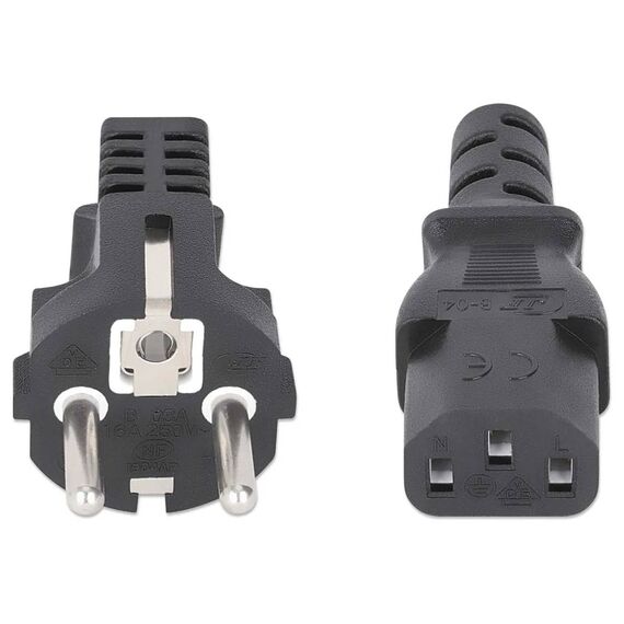 Manhattan EU Power Cable C13 to CEE 7/7, 3m, Black
