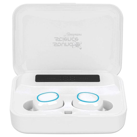 Manhattan Sound Science 180399 True Wireless In-Ear Headphones with Charging Case, White