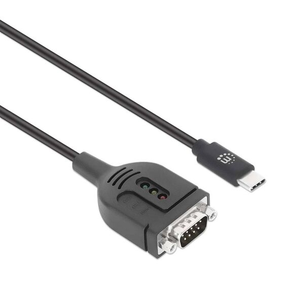 Manhattan 154499 USB-C to Serial DB9 RS232 Adapter Cable, PL2303, 1m, Black