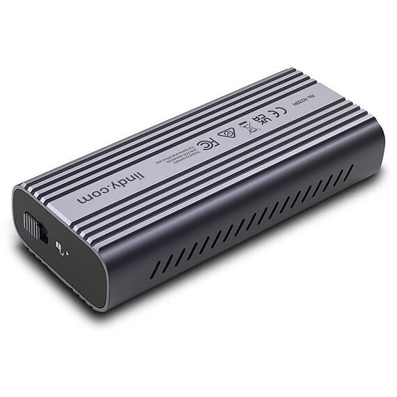 Lindy 43394 USB4 NVMe M.2 SSD Enclosure, 40 Gbps, PCIe 4.0 x4, Dark Grey