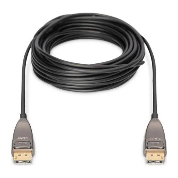 DIGITUS AK-340107-150-S DisplayPort 1.4 Active Hybrid Optical Cable, 15 m, 8K60, Black