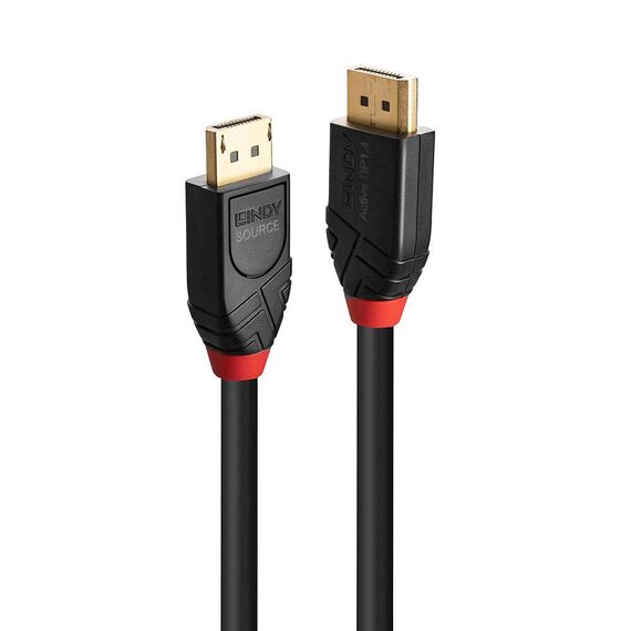 Lindy 41169 10 m active DisplayPort cable, DP 1.4, 8K60, Black