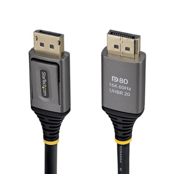 StarTech.com DP21V-2M-DP80-CABLE DisplayPort 2.1 DP80 Cable, 2 m, 80 Gb/s, Black