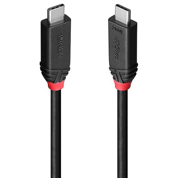 Lindy 37002 black 2 m Black Line USB4 USB-C cable