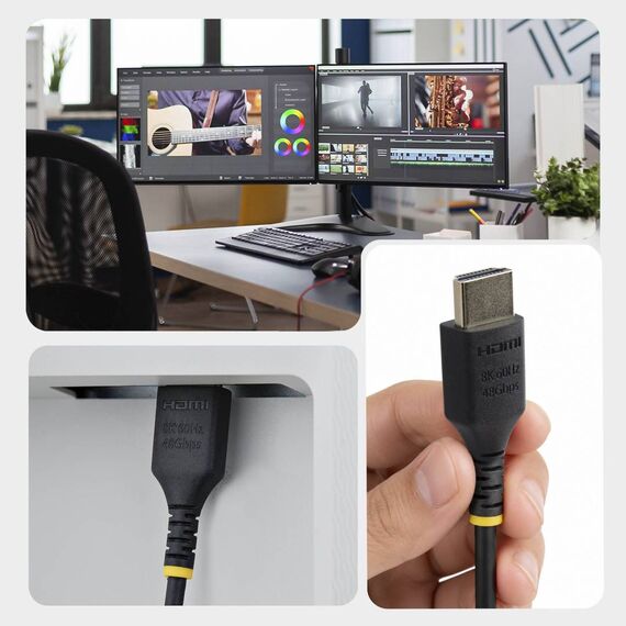 StarTech.com HDMI21-CBL-SLIM-1M 1 m HDMI 2.1 cable black