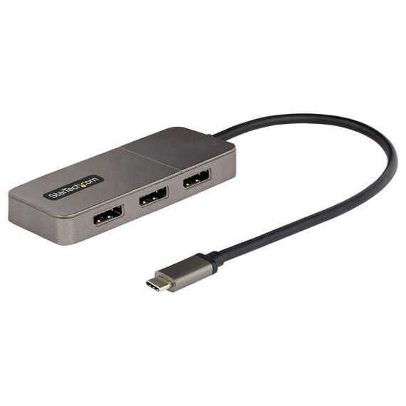 StarTech.com MST14CD123DP USB-C triple DisplayPort 1.4 MST hub grey