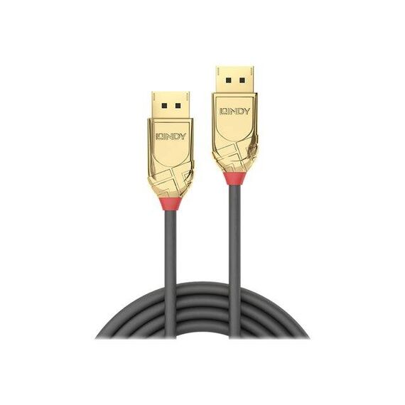 Lindy 36295 7.5 m Gold Line DisplayPort cable, DP 1.2, 4K60, Grey