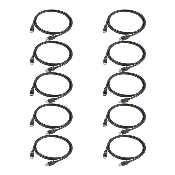 StarTech.com DISPL2M10PK DisplayPort 1.2 Cables, 2 m Each, 4K60, Black, Pack of 10