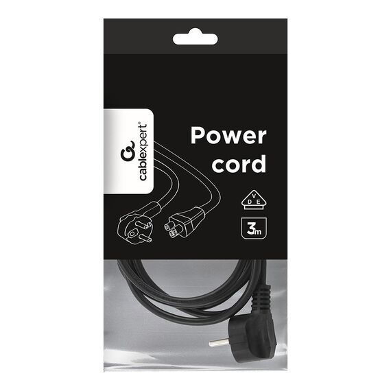 Cablexpert / Gembird PC-186-ML12-3M VDE, 1.0 mm², Black power connection