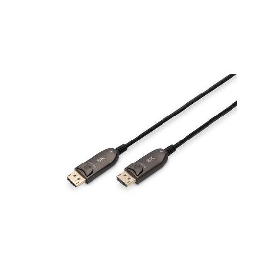 DIGITUS AK-340107-150-S DisplayPort 1.4 Active Hybrid Optical Cable, 15 m, 8K60, Black