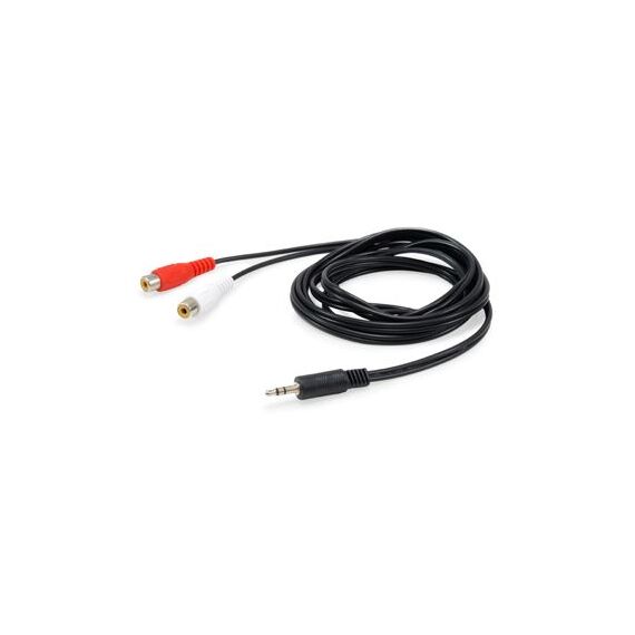 Equip 147093 2.5m 3.5mm Male to Dual RCA Female Audio Cable, Black