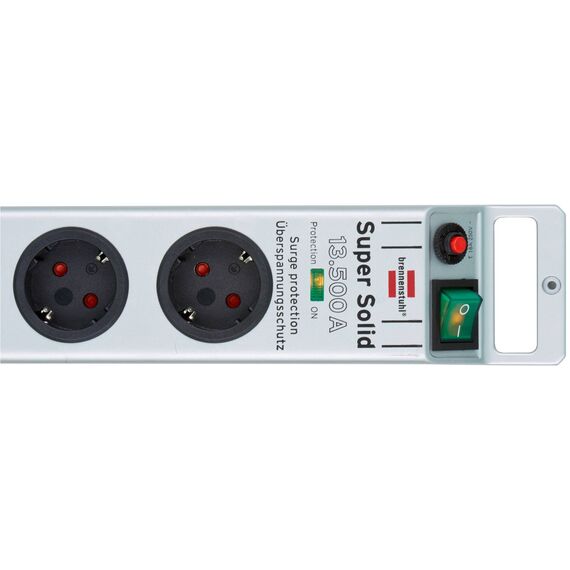 Brennenstuhl 1153340315 Silver Super-Solid Five-Socket Surge-Protected Power Strip 2.5m