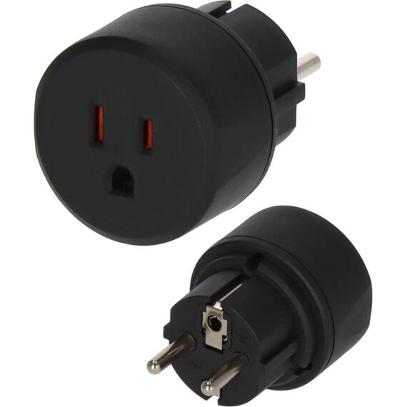 Brennenstuhl 1508520 Black US Type B to E/F Travel Adapter