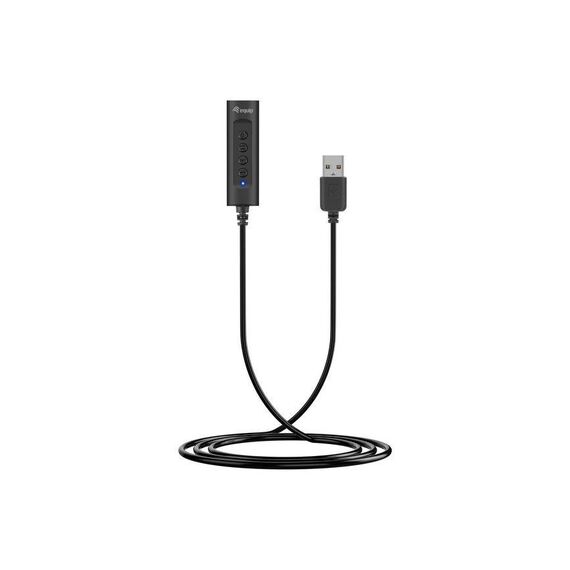 Equip 245321 USB-A Audio Adapter with 3.5mm Headset Socket, Black