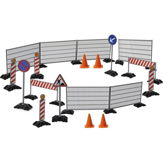 JAMARA Construction Area Accessory Set, 1:20, 38 Pieces, Barriers, Signs & Fences, Ages 6+