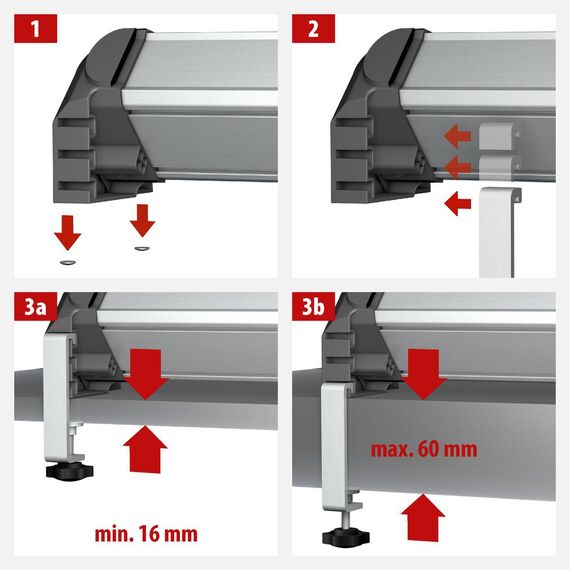 Brennenstuhl 1990500010 Alu-Office-Line Desk Clamp Pair with Locking Screws