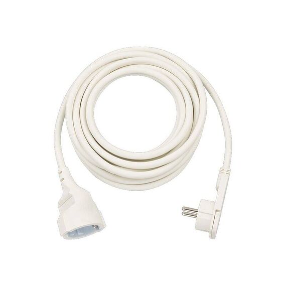 Brennenstuhl 1168980250 White 5m Flat-Plug Earthed Extension Cable