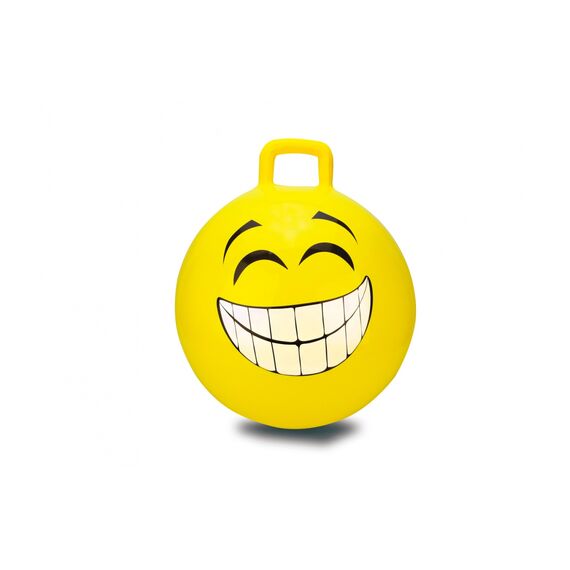 JAMARA HoppyDoo Smile Hopper Ball, Yellow, 450mm, Pump Included, Ages 3+, 50kg Limit