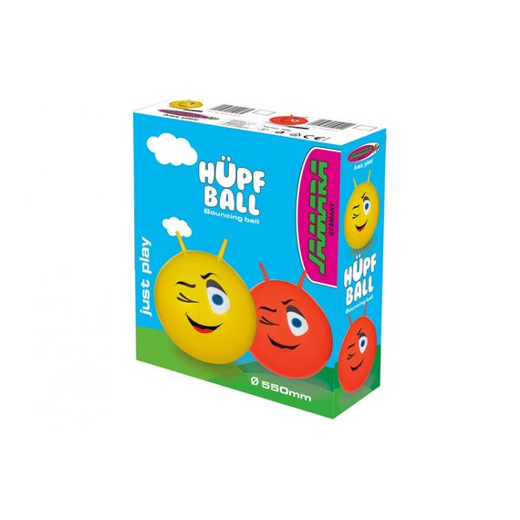 JAMARA HoppyDoo Eye Hopper Ball, Yellow, 550mm, Pump Included, Ages 3+, 50kg Limit