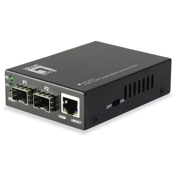 LevelOne GVT-2011 Gigabit Media Converter Switch 2× SFP