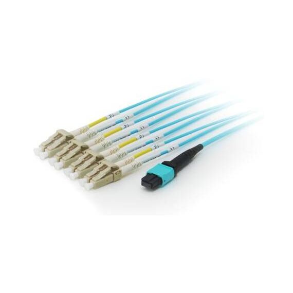 Equip 25556707 MTP to LC OM4 Fibre Optic Cable 15 m Aqua